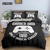 Game Controller Duvet Cover Gamer Printing Bedding Set Duvet Cover for Boys Teens Room Decorations Cartoon Colorful Game Theme EU single(135x200cm) black
