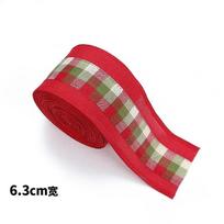 5m Christmas DIY Fabric Ribbon Burlap Ribbon With Wired Edge Gift Wrapping Christmas Tree Decor Ribbon DIY Wreath Bows Crafts AS PICTURE red