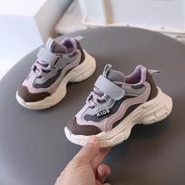 Children Tennis Shoes Spring Autumn Versatile Kids Sports Running Shoes Fashion Causal  Boys Girls Walking Sneakers Hook Loop 22 violetinė