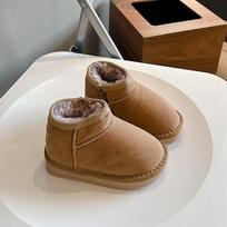 Children Warm Boots with Thick Fur Kids Snow Boots Non-slip 2024 Winter New Fashion Boys Girls Ankle Boots with Side Zipper 22 ruda
