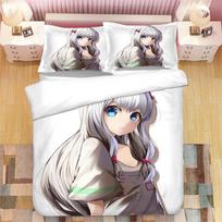 Anime Girl Izumi Sagiri 3D Printed Bedding Set King Duvet Cover Pillow Case Comforter Cover Bedclothes Bed Linens Home Textiles EU Twin 135x200cm