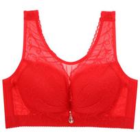 Women's Strapless Tank Top Bra Without Steel Rim  Gathered and Anti Sagging Adjustable Bra 36/80C raudona