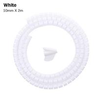 1.5/2m 10/16 mm Flexible Spiral Cable Organizer Storage Pipe Cord Protector Management Cable Winder Desk Tidy Cable Accessories white