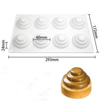 New 8Holes Cow Horn Bun Donut Cake Silicone Mold French Mousse Pastry Chocolate Molds DIY Home Baking Mould Bakeware Tools dangaus mėlyna spalva