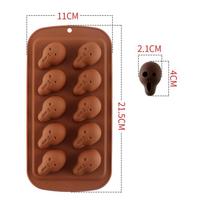 3D Cake Mold Halloween Skull Wizard Hat Pumpkin Shape Candy Chocolate Mold DIY Baking Cake Decorating Tool brown
