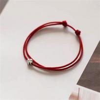 Keturių lapų dobilų mini styginių apyrankė Lucky Red rankų darbo virvių žavesio apyrankė raudona