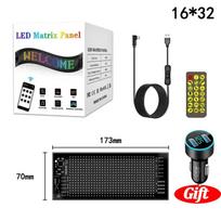 Truck Car Devil Eye LED Pixel Panel Light Remote Control Soft Foldable Lighting Scrolling For Board Windshield 12V 24V white
