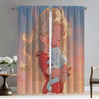 Blackout Curtain for Room 2 Panel Star Girl Partition Curtains Child Room Halloween Decoration Shades Home Interior Curtains W50xH70cmx2pcs-CL