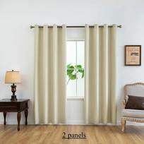 2 vnt. Visiškai užtemdančios užuolaidos - Užuolaidos miegamajam ir svetainei - Apsauga nuo UV spindulių, lengvas slankiojimas ir stilingas dizainas 100X130CM 2PCS&Grommet Top smėlis