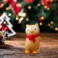 Kalėdinės eglutės statulėlė, dervos ornamentas, mini dekoracijos owl