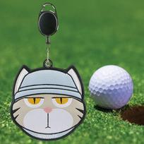Golf Ball Cleaning Bag, Gifts, And Club Clip on Waterproof Washer, Bag Accessories Cat Grey Cyan