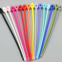 20Pcs/Lot  Silicone Reusable Bag Ties Twist Wire Fasten Cable Zip Tie Headset Data Line Wire Universal Tie
