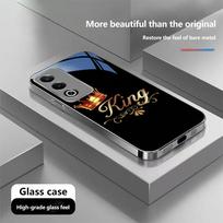 N176 King Queen Couples Telefono dėklas, skirtas iPhone 16 15 Pro Max Samsung S24 S23 Ultra A54 A35 Xiaomi Redmi Note 13 12 Pro padengto rėmo grūdinto stiklo dangtelis Infinix Smart 9