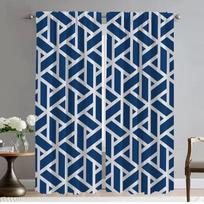 Window Curtain for Room 2 Panel Geometric Patterns Polyester Anti-mosquito Curtains Halloween Decoration Shades Partition Living W50xH70cmx2pcs-CL