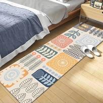 Living Room Carpet Simple Bedroom Bedside Carpet Rectangular Element Grid Long Strip Carpet 60*120cm gray