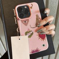 Oda primenantis telefono dėklas iPhone 11 13 16 Pro Max iPhone XR XS Max 14 15 Pro Max 12 13 Pro Max 16 Plus 13 Pro 14 Pro, animacinis, dažytas, makarono spalvų iPhone 16 Pro Max rožinė