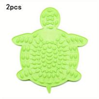 2Pcs Silicone Pad Dog Licking Pad Pad Pad Golden Fishing Dog Licking Food Plate Pet Slow Food Pad Licking Pad Pad Pet Bowl Dog Bowl žalia