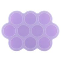Silikoninis maisto šaldiklio padėklas 10 skylių daugkartinio naudojimo indas su dangteliu naminiam kūdikių maistui(Violetinė ) violetinė