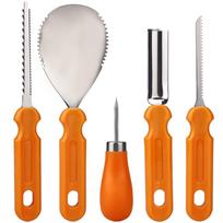 5PCS Halloween Pumpkin Carving Tools PP Stainless Steel Pumpkin Cutting Supplies Tools Kit for Art
