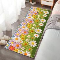 Bedside Carpet Bedroom Thickened Anti Slip Dirt Resistant Easy To Maintain Rectangular Carpet for Household Use 50x120cm gray