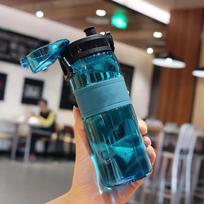 500ML Sportinis vandens puodelis Plastikinis nešiojamas vandens indas Poroms Studentų puodelis Didelės talpos Lauko kelionėms Sportinis vandens butelis 500ML