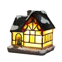 LED Kalėdinis Dervos Šviesos Namelis Kalėdinės Dekoracijos Dervos Kalėdinė Scena Kaimo Namas Miestas skirtas black