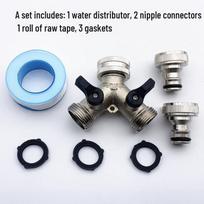 Nickel-Plated Garden Hose Splitter with 2-Way/3-Way Y-Type Ball Valve