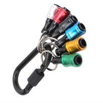 6pcs Hex Shank Screwdriver Bits Holder Aluminium Alloy Keychain Holder Extension Bar Adapter