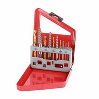 10 Pcs Drill Bit Screw Extractor Set Left Hand Titanium Plated Drill Bit Alloy Steel Screw