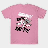 T Shirt Women Warning I Know Kat Fu Harajuku Print Kawaii Tshirt Summer Short Sleeve Female T-Shirt Top Tee S rožinė