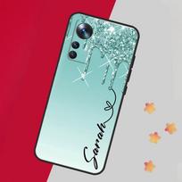 Personalised Glitter Name For POCO X5 X3 Pro M5 M5s F4 X4 F3 F5 Case For Xiaomi 13 13T Pro 12 Lite 12X 11T 12T 14 Pro POCO M6 Pro 5G blue