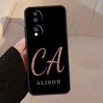Bling Personalised Name Plating For Honor 90 70 50 Lite Magic 5 Pro 8X 9X Phone Case For Honor X8a X9a X7a X6a X9 X7 X8 X9b Honor Magic5 Pro beige