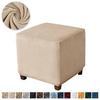 Aksominis kvadratinis pufas užvalkalas tampus miegamojo pakoja užvalkalas svetainės taburetės užvalkalai plaunamas baldų apsaugas 3 dydžiai S stool Cover 1pc