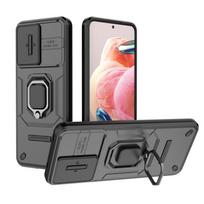 Dėklas Xiaomi Redmi Note 12 4G, slankiojančios kameros šarvuoti telefono dėklai Redmi Note12 4G, magnetinis laikiklis automobiliui, stovas, dangtelis, Fundas For Redmi Note12 4G juoda