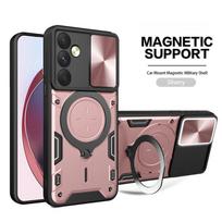 For Samsung Galaxy A15 A35 A55 5G Case Armor Slide Camera Lens Protect Cover For Samsung A55 A 15 35 55 Magnet Holder Ring Cover For Galaxy A15 rožinio aukso spalvos