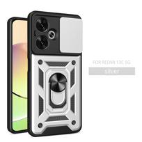 For Xiaomi Redmi 13C 5G Case Slide Camera Armor Phone Case For Xiaomi Redmi 13C 13 C Redmi13C 5g Magnetic Ring Holder Back Cover For Redmi 13C 5G gray