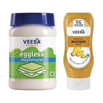 Veeba American Mustard Sauce,320 Grams and Eggless Mayonnaise,250 Grams - Pack of 2