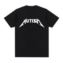 Autizmas Metalinis Roko Memas Marškinėliai Vyrams Moterims Mados Hip Hop Trumpomis Rankovėmis Per dydį Marškinėliai Vasaros Sportiniai Laisvi Marškinėliai Viršutiniai Drabužiai S