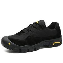 Plus Size 38-46 Mens Shoes Suede Sneakers Men Lace-Up Man Outdoor Casual Shoes Thick Bottom Stitch Non-Slip Male Hiking Shoes 40 black