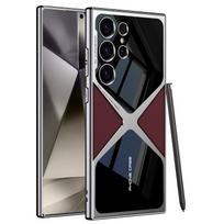Plated Leather S24Ultra Phone Case For Samsung Galaxy S23 S24 S25 Ultra Supersonic TPU Soft Shockproof S25Ultra Protection Cover For Galaxy S24 Ultra&Only Case (No Pen)