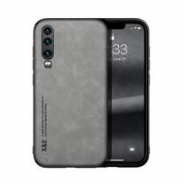 Prabangus odinis dėklas, skirtas Huawei P20 P30 P40 P50 P60 Pro dangtelis su metalinės plokštės atrama automobilio laikikliu, skirtas Huawei Mate 20 30 40 50 Pro For Huawei P20 šviesiai pilka spalva