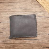 Thin Horizontal Bag Multi-card Multi-Men Genuine Leather Money Baotou Layer Cowhide Short Function Multi-Driver's License Card Wallet One Size šviesiai pilka spalva