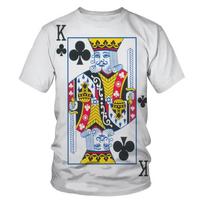 Playing Cards 3D Printing Men's And Women's Fashion T-shirt Plum K Poker Harajuku Street Clothing Kids Boys Comfortable T Shirt XS black