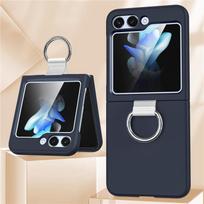 Madingas sulankstomas žiedas su šilkiniu dirželiu telefono dėklas Samsung Z Flip 5 4 skirtas Samsung Galaxy Z Flip 3 4 5 atsparus smūgiams apsauginis dangtelis For Galaxy Z Flip 4