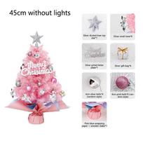 Mini Pink Christmas Tree 45cm/60cm Desk Decoration Holiday Set With Ornaments And Topper Stylish Festive Decor For Small Spaces