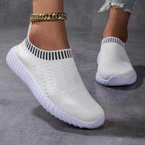 Summer Casual Women Sports Shoes Fashion Soft Sole Breathable Flat Shoes for Women Sneakers Comfort Tenis Running Walking Shoes 36 white