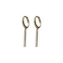 Frosty Wind Earrings Women's Volleyball Team with One-length Straight Stick Ear Button Temperament Ear Pendant gray