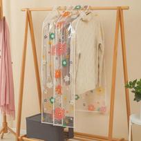 Cartoon Flower Clothes Dust Cover Bedroom Drying Rack Dust Cover Cloth Thicken Coat Hanger Dust Cover Coat Suit Universal Cover beige