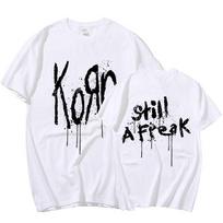 Korn Music Concert Rock Band WORLD TOUR T Shirt Men's Vintage Metal Gothic Oversized T-shirt Streetwear Short Sleeve S