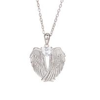 Yousheng Angel Wings Necklace Rhinestone Hug Guardian Wings Pendant Necklace Zircon Birthstone Jewelry Gift for Her D